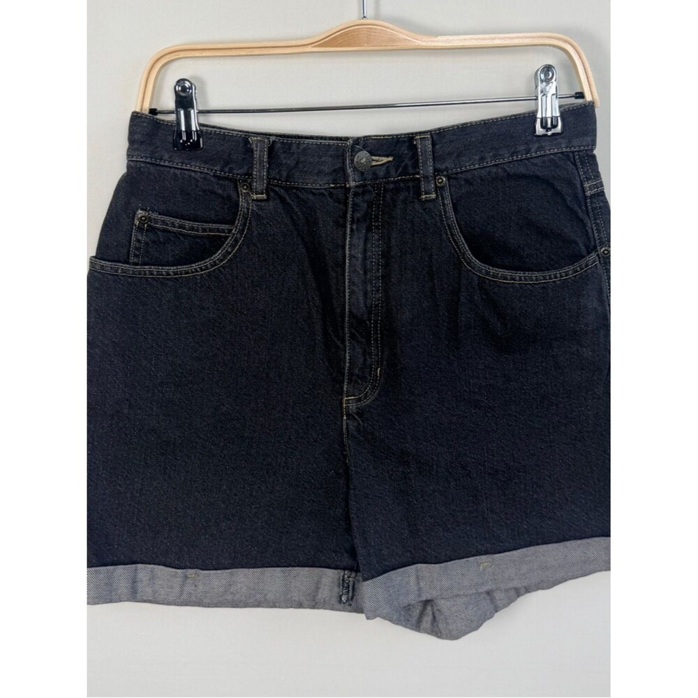 Lizwear Dark Wash Jean Shorts Size 12 Cuffed Hem Mid Rise Denim